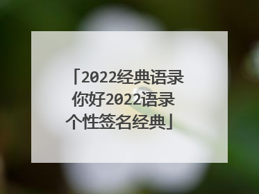 2022经典语录 你好2022语录个性签名经典