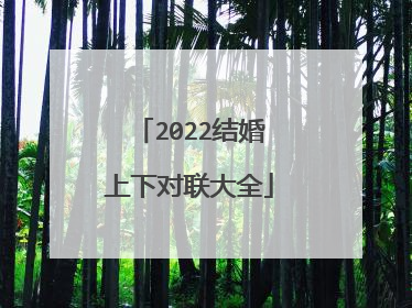 2022结婚上下对联大全