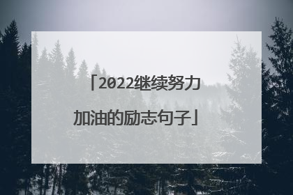 2022继续努力加油的励志句子