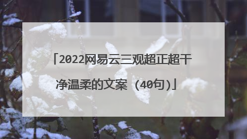 2022网易云三观超正超干净温柔的文案 (40句)