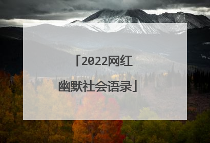 2022网红幽默社会语录