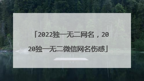 2022独一无二网名,2020独一无二微信网名伤感