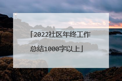 2022社区年终工作总结1000字以上