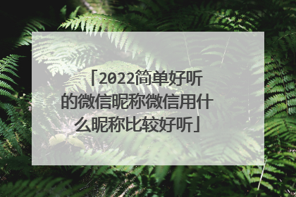 2022简单好听的微信昵称微信用什么昵称比较好听