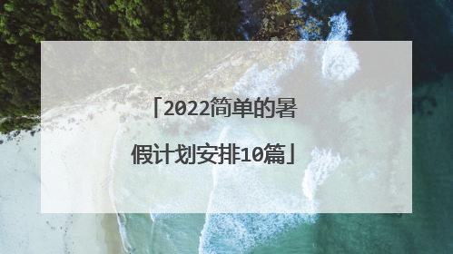 2022简单的暑假计划安排10篇