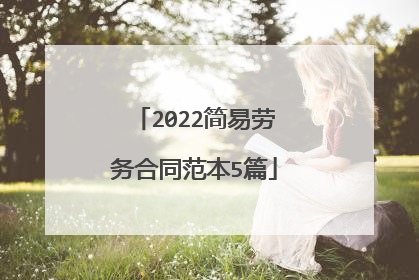 2022简易劳务合同范本5篇