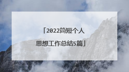 2022简短个人思想工作总结5篇