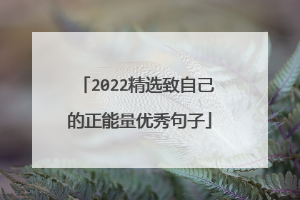 2022精选致自己的正能量优秀句子