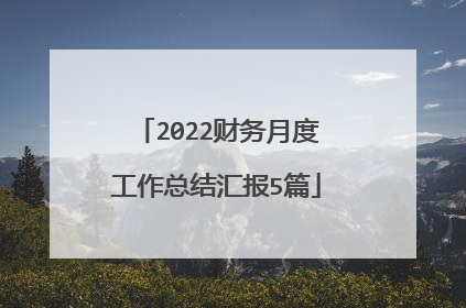 2022财务月度工作总结汇报5篇