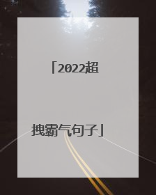 2022超拽霸气句子