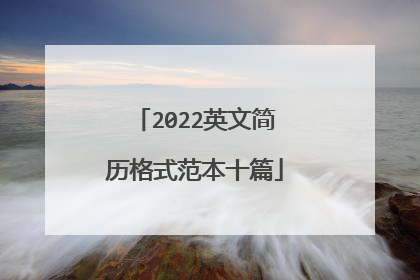 2022英文简历格式范本十篇