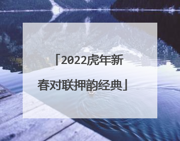 2022虎年新春对联押韵经典