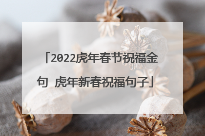 2022虎年春节祝福金句 虎年新春祝福句子
