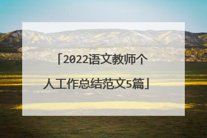 2022语文教师个人工作总结范文5篇