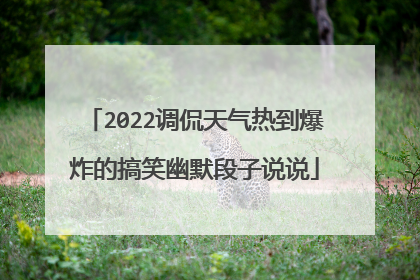 2022调侃天气热到爆炸的搞笑幽默段子说说