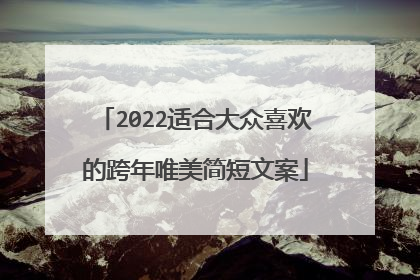 2022适合大众喜欢的跨年唯美简短文案