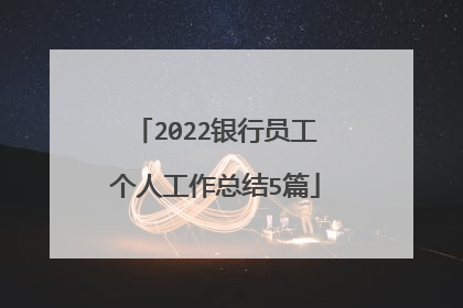 2022银行员工个人工作总结5篇