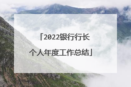 2022银行行长个人年度工作总结
