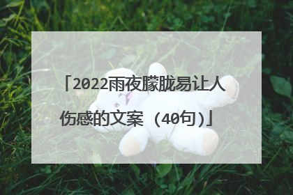 2022雨夜朦胧易让人伤感的文案 (40句)