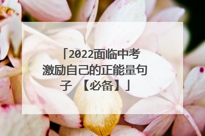 2022面临中考激励自己的正能量句子 【必备】