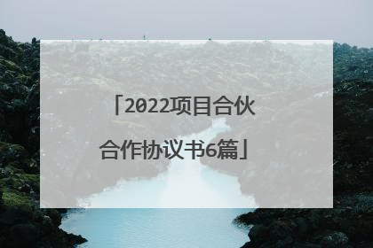 2022项目合伙合作协议书6篇