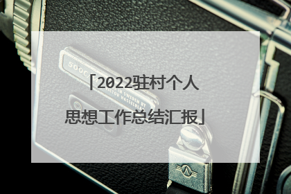 2022驻村个人思想工作总结汇报