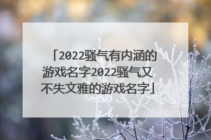 2022骚气有内涵的游戏名字2022骚气又不失文雅的游戏名字
