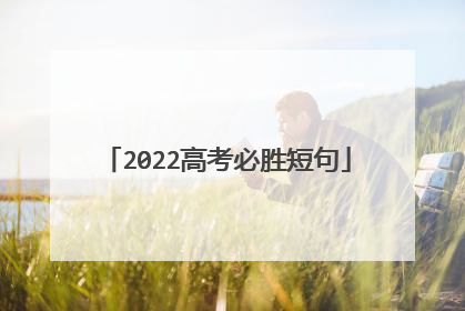 2022高考必胜短句