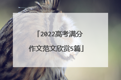 2022高考满分作文范文欣赏5篇
