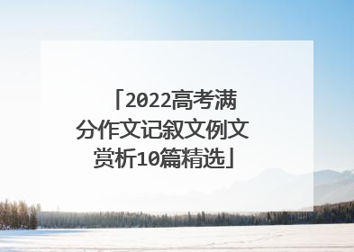 2022高考满分作文记叙文例文赏析10篇精选