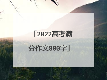 2022高考满分作文800字