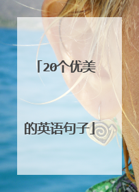 20个优美的英语句子