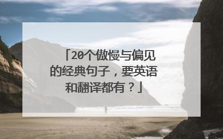 20个傲慢与偏见的经典句子，要英语和翻译都有？