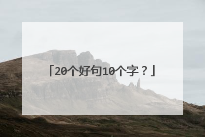 20个好句10个字?