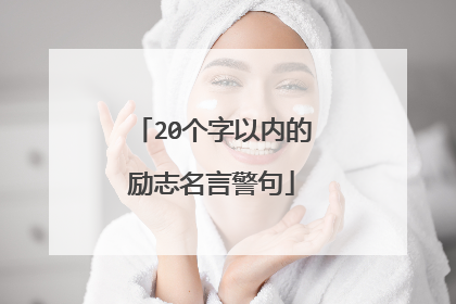 20个字以内的励志名言警句