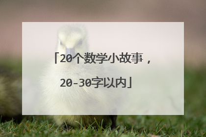 20个数学小故事，20-30字以内