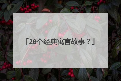 20个经典寓言故事？