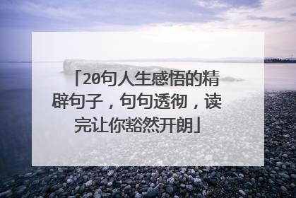 20句人生感悟的精辟句子,句句透彻,读完让你豁然开朗
