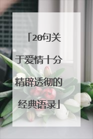 20句关于爱情十分精辟透彻的经典语录