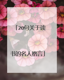 20句关于读书的名人格言