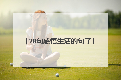 20句感悟生活的句子
