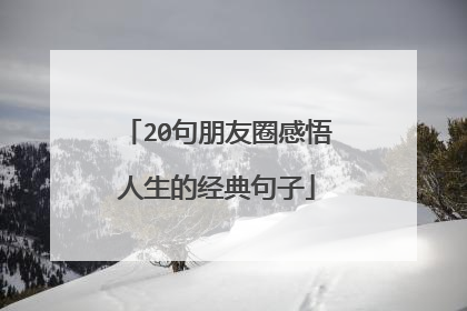 20句朋友圈感悟人生的经典句子