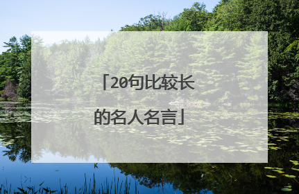 20句比较长的名人名言