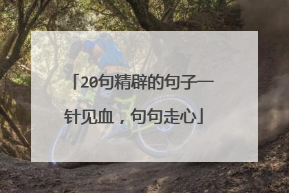 20句精辟的句子一针见血，句句走心