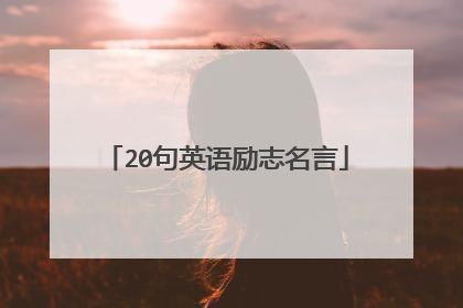 20句英语励志名言