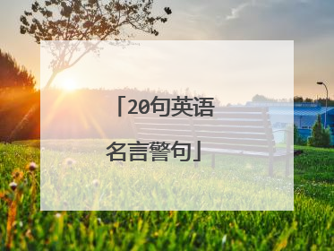 20句英语名言警句