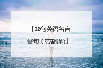 20句英语名言警句(带翻译)