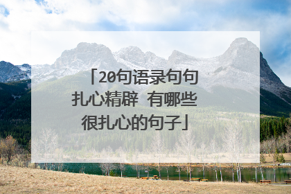 20句语录句句扎心精辟 有哪些很扎心的句子