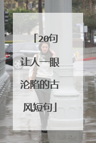 20句让人一眼沦陷的古风短句