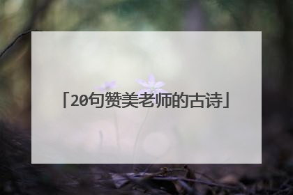 20句赞美老师的古诗